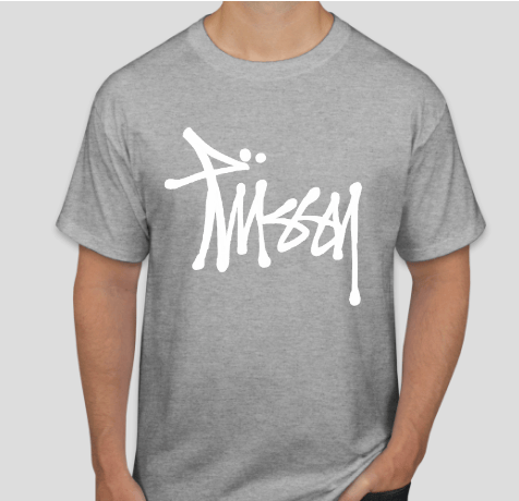 Stussy grey hot sale t shirt